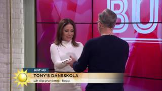 Tony Irving och Tilde de Paula dansar loss i studion - Nyhetsmorgon (TV4)