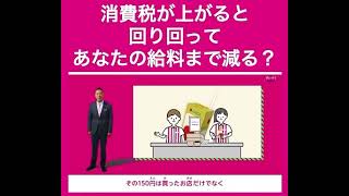 【ショート動画】消費税が上がると、あなたの給料まで減る？分かりやすい解説です。2回繰り返します(#^^#)