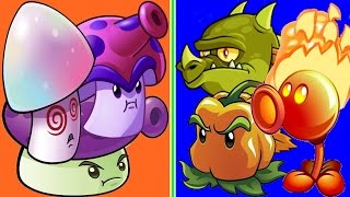 Teams MUSHROOM Vs FIRE Max Level up in Plants vs Zombies 2: Gameplay 2017