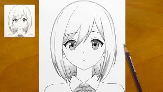 Anime Sketch || How to Draw a Cute Anime Girl Step by Step || Pencil Drawing