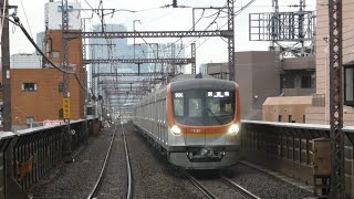 東京メトロ17000系東急線内試運転列車学芸大学駅入線