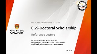 CGS-Doctoral Scholarship: Reference Letters