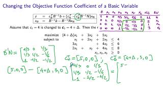 Sensitivity Analysis: Changing the Objective Function Coefficient of a Basic Variable