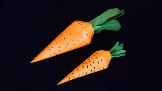 Diy | Origami Paper Carrot For Kids | Easy Paper Craft Idea | Paper Crafts For Kids