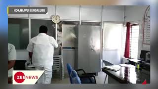 Watch: Congress leader splashes petrol inside BBMP office; threatens to set ablaze