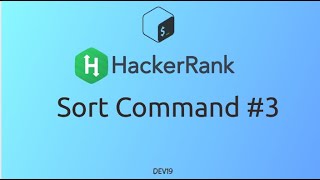 #30 Sort Command #3 | HackerRank Linux Shell #shellscripting #hackerrank #coding #875