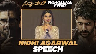 Nidhhi Agerwal Speech - Savyasachi Pre Release Event - Naga Chaitanya, Madhavan, Nidhhi Agerwal