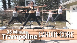 35 MIN Trampoline Cardio Workout | At Home Weight Loss |  Abs & 4 MIN Plank Challenge
