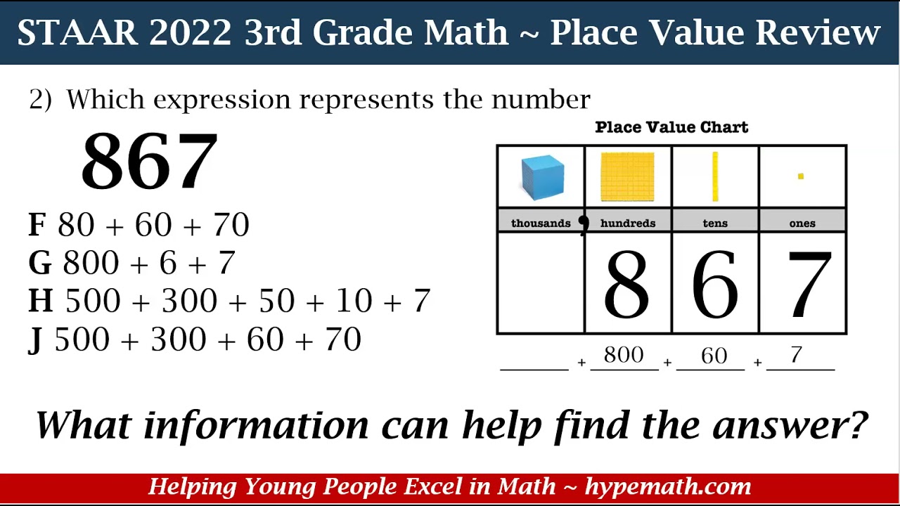 2022 Texas STAAR Math ~ 3rd Grade (Place Value) Part 2 - YouTube