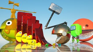Best of Domino Effect COMPILATION 6 [Smashing Pacmans, Jelly, Robot Pacman, Among Us, Siren Head,..]