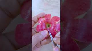 Simple But Beautiful Apple Flower Carving #garnish #shorts