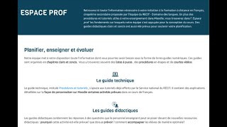 Note critique : version définitive et « Espace prof »