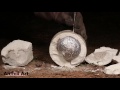 casting a mushroom with molten aluminum cast 091