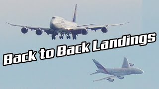 Back to Back Jumbo Jet Landings at San Francisco Airport