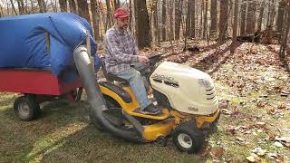 DIY Leaf Bagger Made with Tarp and lawn mower cart (Model 2.0)