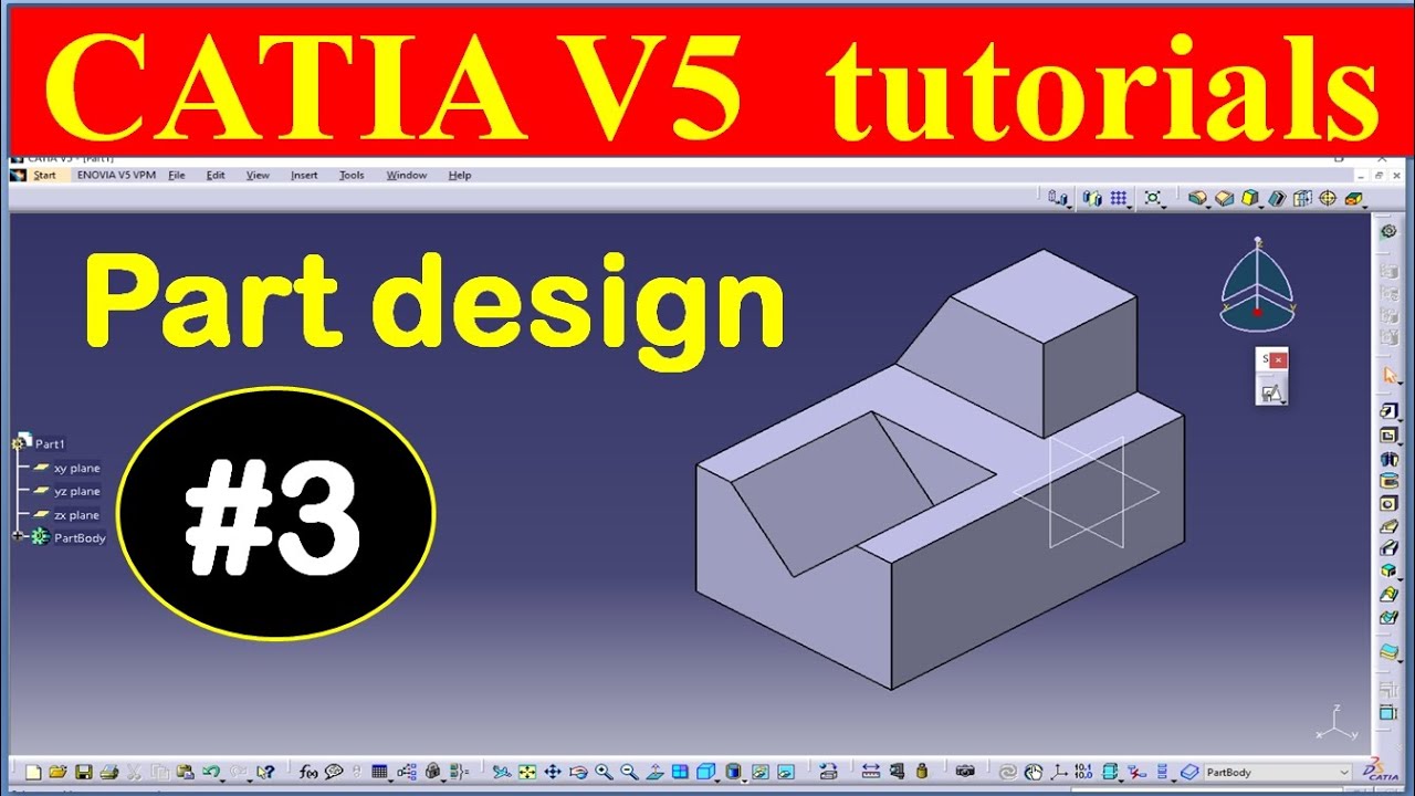 Catia V5 Part Design Tutorial 3 Youtube