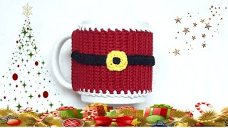 🎅 CUBRE TAZA DE SANTA CLAUS A CROCHET  / TEJIDA FACIL / TUTORIAL PASO A PASO  🎅