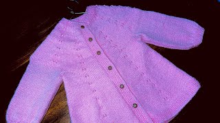 Let’s knit easy ,elegant, frock type ,A shaped , top down kid’s cardigan (2-4yrs)❤️🧶(Hindi)