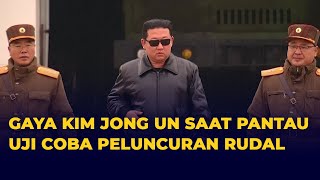 Gaya Kim Jong Un Pakai Jaket Kulit dan Kacamata Hitam Pantau Uji Coba Peluncuran Rudal Baru