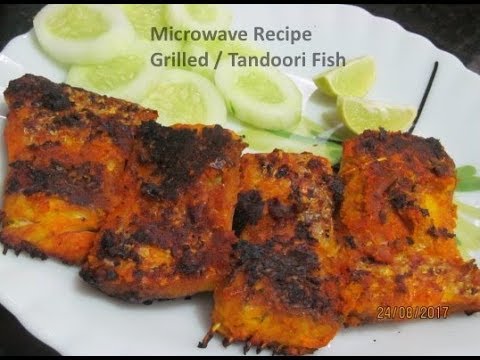 Grilled Fish / Fish Tandoori in LG charcoal Microwave Oven Grilled Fish / Fish Tandoori in LG charcoal Microwave Oven