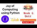 NPTEL Joy of Computing Using Python – Week 6 Quiz Answers 2026 (Proof Included)