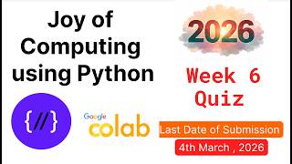 NPTEL Joy of Computing Using Python – Week 6 Quiz Answers 2026 (Proof Included)