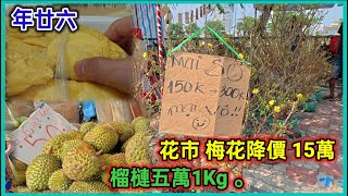 年廿六 堤岸 平東碼頭 花市 梅花降價 30萬 ， 榴槤五萬1Kg 。粵語 SAIGON QUAN8