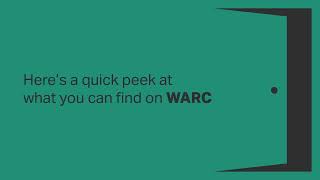 An introduction to WARC