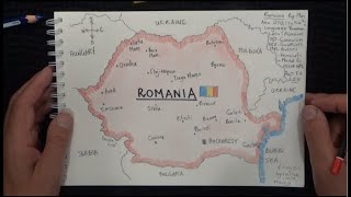 ASMR - Drawing a Map of Romania - Australian Accent - Chewing Gum \u0026 Quietly Whisper