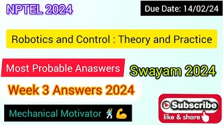 Robotics and Control : Theory and Practice | Week 3 Quiz | Assignment 3 Solution | NPTEL | SWAYAM
