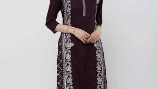 Most Trending Deals for you!  Vishudh Women Purple \u0026 Silver-Toned Printed Straight K