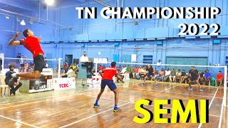 ARJUN KRISHNAN \u0026 MOHANRAJ vs SANTHOSH \u0026 MAURYAN | TN STATE SENIOR BADMINTON CHAMPIONSHIP 2022