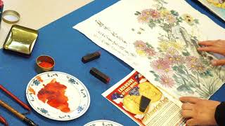 国画演示 花中四君子之菊 Chinese Painting Demonstration Chrysanthemum 2018 02 25