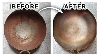 How to clean,restore & season iron kadai | Remove rust easily #cleaningmotivation