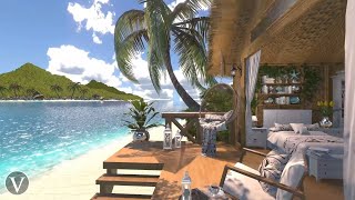 Tropical Beach Hut | Day & Sunset Ambience | Ocean Waves & Nature Sounds