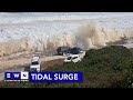 Cars swept away by high tides in the Western Cape