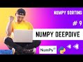 #9 Numpy Sorting ! Partitioning ! Numpy Array DeepDive !
