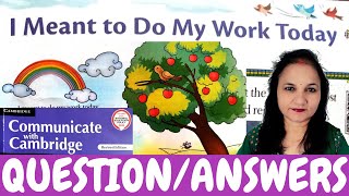 I Meant To Do My Work Today | Question Answers | Exercise B,C | Class3 | Communicate with Cambridge