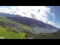 pov wingsuit terraing flying in switzerland