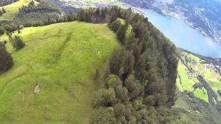 POV Wingsuit terraing flying in Switzerland