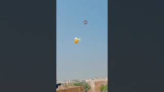 INDIAN FLAG BALLOON IN SKY USING KITE 🇮🇳🤩 #shorts #pkcrazyexperiments