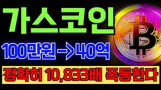 [가스코인] 중국세력의 계략, 정확히 10,833배 폭등합니다!!