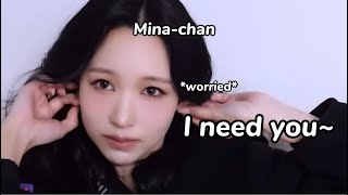 mina getting *jealous* of chaeyoung when being sick due to this…