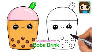 How to Draw a Boba Drink | Squishmallows