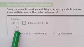 Multiply Decimal Partial Products