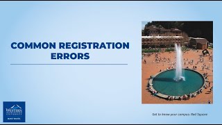 Common Registration Errors