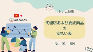 【ベトナム雛形】代理店および委託商品の支払い表 【フォーム No. 01 – BH】