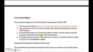 Command Object in ADO NET