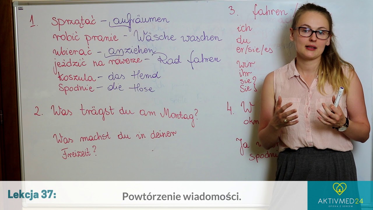 Niemiecki Dla Opiekunek Seniorów: Lekcja 37 - Powtórzenie Wiadomości ...