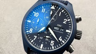 IWC Pilots Watch Chronograph Top Gun Oceana Blue Ceramic IW3894-04 - Hands-on Review & Features